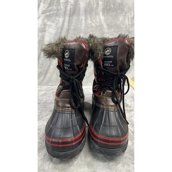 Tamarack Thinsulate AK-112812-1 Women's 7 Winter Boot Black Red Buffalo Plaid - Picture 2 of 10